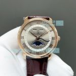 GR Factory Swiss Copy Blancpain Villeret Complete Calendar Grey Dial Rose Gold Watch 